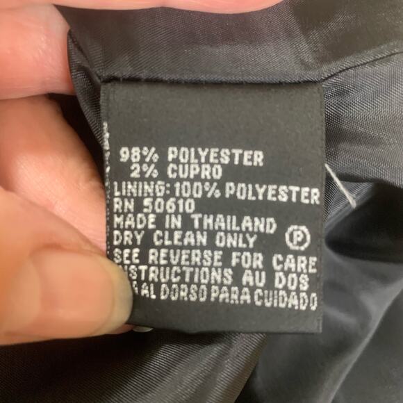 Kasper Petite Size 14P Women's Pinstripe Blazer Jacket Black Classic Business - Picture 8 of 8